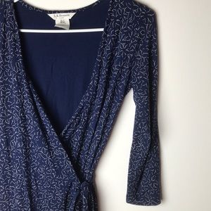 L.K. Bennett navy floral wrap dress 4